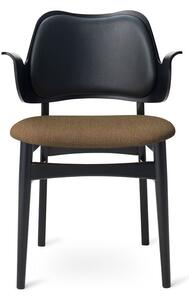 Warm Nordic - Gesture Chair / Black Lacquered Oak - Lounge stol - Sevilla 4001 (Black) / Sprinkles 974 (Cappuccino Brown) - L58 x W54 x H80 cm
