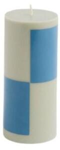 HAY - Column Candle - Blockljus - Grey | Blue - H15 x D6,5 x W6,5 cm