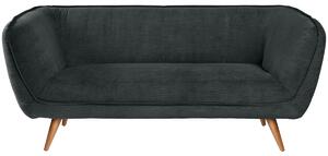 VEGA 3-sits soffa Kelso manchester, bruna ben; 183x88x76 cm (BxDxH); Sits Antracit, Ram Bok