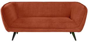 VEGA 3-sits soffa Kelso manchester, svarta ben; 183x88x76 cm (BxDxH); Sits Terrakotta, Ram Svart