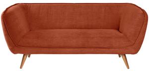 VEGA 3-sits soffa Kelso manchester, bruna ben; 183x88x76 cm (BxDxH); Sits Terrakotta, Ram Bok