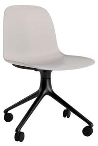 Normann Copenhagen - Form Chair Swivel 4W Alu - Kontorsstol - Warm Grey / Black Aluminum - H79 x W52 x D52 x SH44 cm