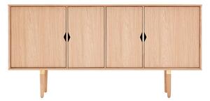 Andersen Furniture - Unique's Sideboard - Skänk - Oak veneer base / Oak veneer fronts - Incl. 4 shelves - B: 163 x D: 43 x H: 80 cm