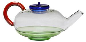 Hübsch - NoRush Teapot - Tekanna - Amber/Blue/Clear/Green - L21x W15 x H11 cm