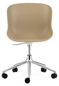 Normann Copenhagen - Hyg Chair Swivel 5W Gaslift - Kontorsstol - Seat: Sand / Base: Aluminum - L: 72,5 x D: 72,5 x H: 78/92 x SH: 38/52 cm