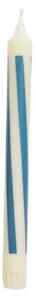 HAY - Pattern Candle - Stearinljus - Off White | Blue Swirl - H24 x Ø2,2 cm