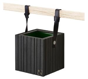 SQUARELY CPH - GrowON & HoldON - Växtlåda - Black Ash - Black Leather - W22 x H24 x D22 cm (Straps 38 cm)