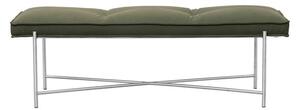 Handvärk - Grand Bench - Bänk - Stainless Steel / Flux Dark Green Leather - H47 x W140 x D45 cm