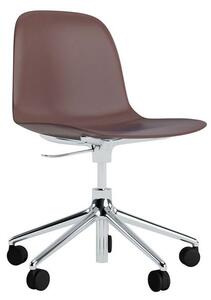Normann Copenhagen - Form Chair Swivel 5W Gas Lift Alu - Kontorsstol - Aluminium / Brown - H73/86 x L72,5 x SH37/50 cm