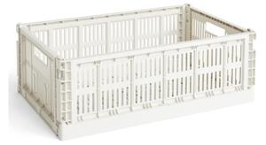 HAY - Colour Crate Recycled - Lådor - OFF-WHITE - Large - W: 34,5 x L: 53 x H: 18,5 cm