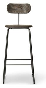 Mater - Earth Stool - Barstol - Coffee Waste Edition Dark With Backrest 69 - SH69 x W37 x D27 x H99 cm
