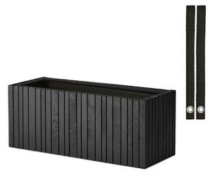 SQUARELY CPH - GrowWIDE & HoldON - Växtlåda - Black Ash - Black Nylon - W60 x H24 x D22 cm (Straps 38 cm)