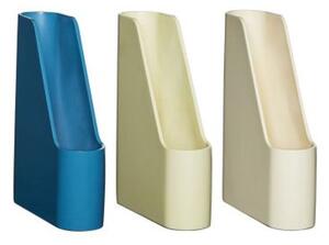 Hübsch - Redux Skrivebordsordner - Förvaringslådor - Off white/Light yellow/Petrol - Set of 3 - 27x8xh34cm