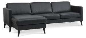 Askset 51 3D-soffa, med sch&aumlslong - svart semianilinl&aumlder och svart tr&auml