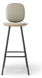 Brdr. Krüger - Pauline Comfort Barstool 75 cm metal frame - Oak Clear Wax Oiled - Barstol - Spectrum, Oyster Læder - 30157 - H107cm L75 cm B36 cm