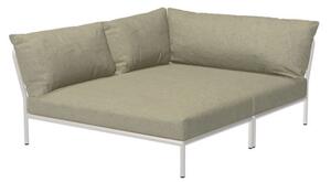 HOUE - LEVEL 2 / Left Cozy Corner - Trädgårdssoffa - Moss/Muted White - L139 x W173,5 x H68,5 x SH38 cm