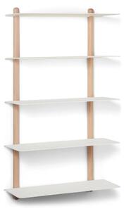 Gejst - NIVO Large - Hylla - E - Light Oak/White - H: 118 x W: 66 x D: 25 cm