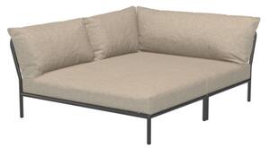 HOUE - LEVEL 2 / Left Cozy Corner - Trädgårdssoffa - Papyrus/Dark Grey - L139 x W173,5 x H68,5 x SH38 cm