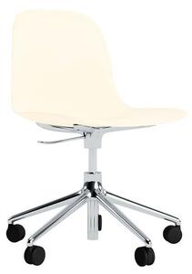 Normann Copenhagen - Form Chair Swivel 5W Gas Lift Alu - Kontorsstol - Aluminium / Cream - H73/86 x L72,5 x SH37/50 cm