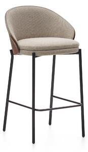 KAVE HOME Eamy pall ljusbrun chenille och askfan&eacuter med wenge finish och svart metall, 6
