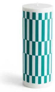 HAY - Column Candle - Blockljus - Light Grey | Green - H25 x D9 x W9 cm