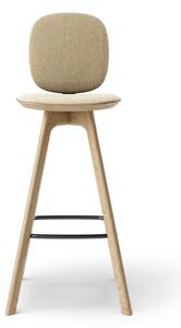 Brdr. Krüger - Pauline Comfort Barstool 75 cm - Oak Clear Wax Oiled - Barstol - Moss, Cream Tekstil - 0019 - H107 cm L75 cm B36 cm