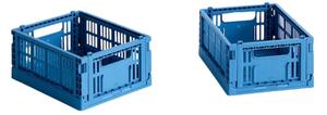 HAY - Hay Colour Crate Mini - Lådor - Set of 2 - Electric blue - H8 x D17 x W13 cm