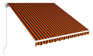Markis manuellt infällbar 350x250 cm orange och brun - Orange