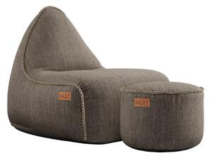 SACKit - Cobana Lounge Chair & Pouf - Bean bag - Cobana Brown - H70 x L96 x W80 cm / H35 x Ø50