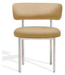 Møbel Copenhagen - Font Dining Chair - Matstol - Beige Vidar 323 - Polished Steel Frame - W: 50,5 x D: 55 x H: 73 x SH: 45 cm