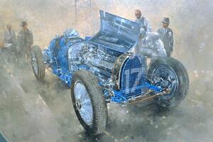 Miller, Peter - Konsttryck Type 59 Grand Prix Bugatti, 1997, (40 x 26.7 cm)