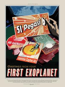 Bildreproduktion Greetings from your first Exoplanet (Retro Intergalactic Space Travel) NASA, (30 x 40 cm)