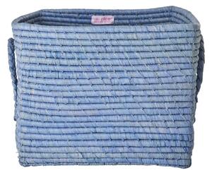Rice - Raffia Square Basket - Förvaringslåda för barn - Blue - L30 x H25 x B30 cm