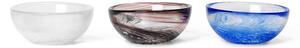 Ferm Living - Tinta Bowls - Skål - White/Deep Brown/Blue - Ø7,8 x H3,2 cm