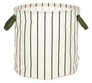 OYOY LIVING - Raita Laundry/storage Basket - Tvättkorg - 701 Green / Offwhite (Medium) - Ø32 x H32 cm