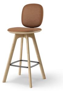 Brdr. Krüger - Pauline Comfort Barstool - Oak Clear Wax Oiled - Barstol - Spectrum, Brandy Læder - 30155 - H97 cm L65 cm B36 cm
