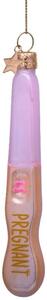 Vondels - Ornament Glass Pink Pregnancy Test - Julkula - Pink - H11 cm