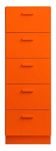 String Furniture - Relief Chest Of Drawers - Tall - Byrå - Orange - Plinth - W41 x H115 x W41 cm