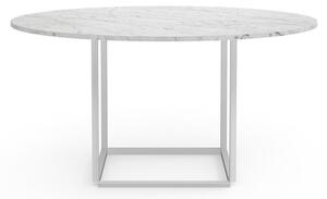 New Works - Florence Dining Table Ø145 - Matbord - White Carrera Marble w. White Frame - H: 74 x Ø: 145 cm