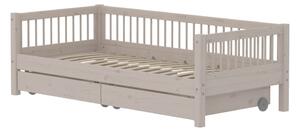 Flexa - CLASSIC Daybed With Storage And Side Bar - Barnsäng - Grey Washed - H66.5 x W100 x L210 CM