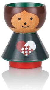 Lucie Kaas - Bordfolk Egg Holder - Christmas - Äggkoppar - Danish Heart Green - H7 cm