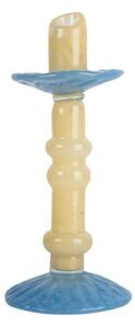 Byon - Candlestick Lara M - Ljusstake - Light Beige / Light Blue - Ø12 x H26 cm