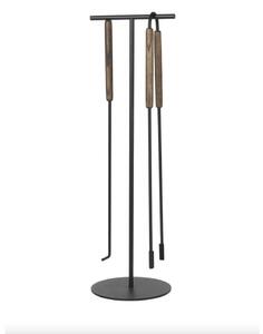 Blomus - Ashi Fireplace Tool Set - Öppen spis tillbehör - Brown - 3 pcs - H76 x L22 cm