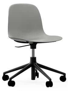 Normann Copenhagen - Form Chair Swivel 5W Gas Lift Alu - Kontorsstol - Black Aluminium / Grey - H73/86 x L72,5 x SH37/50 cm