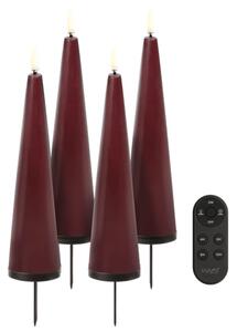 Uyuni - Advent Cone Giftbox - Blockljus - Wine red, Smooth - W5,8 x H21,5 cm, 4-pack