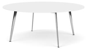 Montana - JW Table JW180 - Matbord - White Silk Laminat / Polished Aluminium - Ø180 x H73 cm