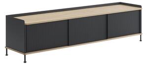 Muuto - Enfold Sidetable by Muuto - Skänk - Oak / Antracite Black - W186 x D45 x H48 cm