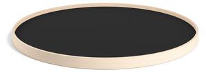 Brdr. Krüger - Tray - Beech Nature Untreated model 60 - Bricka - BASE (Sort / Hvid) - Ø 60cm H 2,5cm