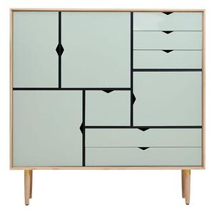 Andersen Furniture - S3 storage sideboard - Skänk - White Oiled Oak / Ocean Grey - W130 x D43 x H132 cm