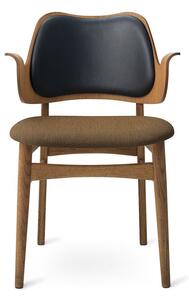 Warm Nordic - Gesture Chair / Teak Oiled Oak - Matstol - Sevilla 4001 (Black) / Sprinkles 274 (Cappuccino Brown) - L58 x W54 x H80 cm